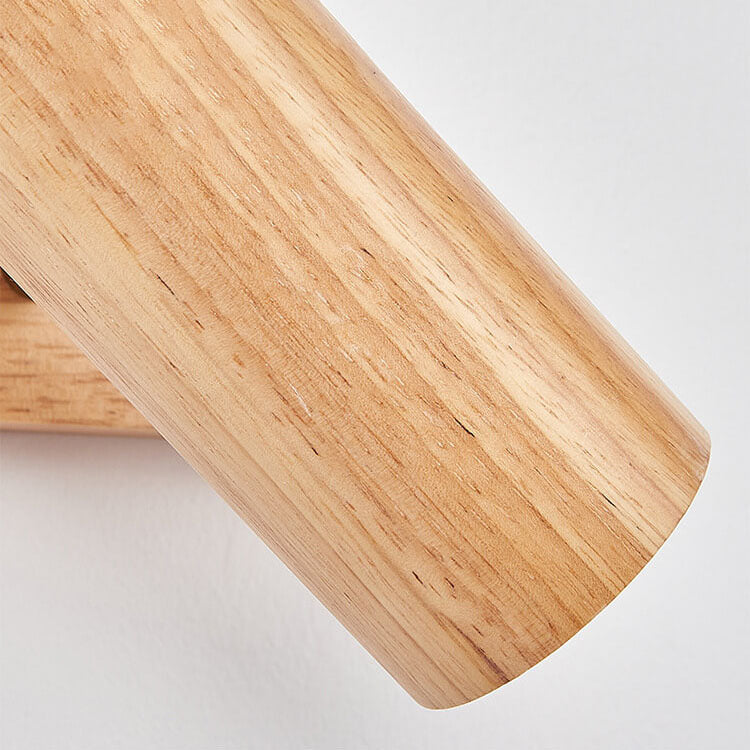 Faretto da soffitto minimalista giapponese in legno massello con 1/3/4 luci