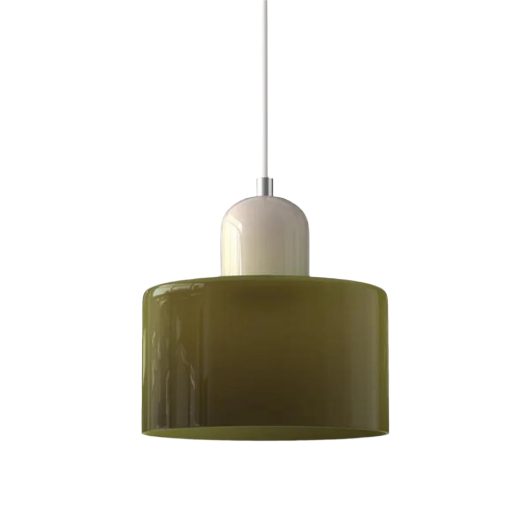 Lampada a sospensione in vetro – Elegante lampada cilindrica per ambienti accoglienti