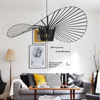 Ritta Lampade a Sospensione Tessuto Nero/Bianco/Oro/Marrone Fiore Moderne