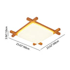 Tradizionale Giapponese Legno Acrilico Quadrato Tatami LED Flush Mount Lampada da Soffitto per Camera da Letto
