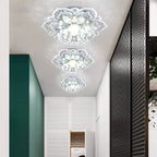 Moderno Lampadario LED a Soffitto a Forma di Fiore in Cristallo
