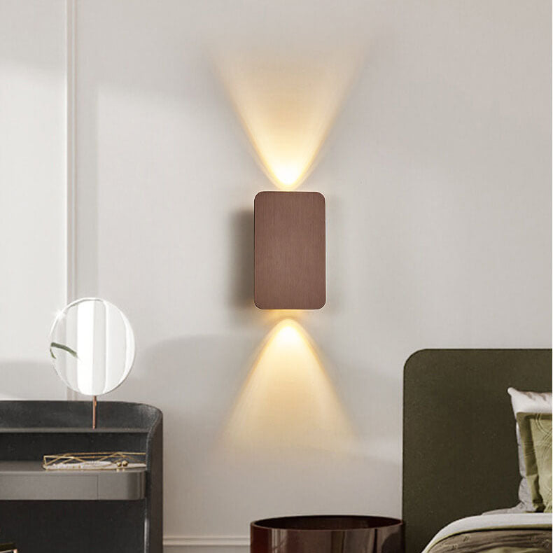 Lampada da Parete LED a Pannello Piano Rettangolare in Alluminio Minimalista Nordico con 2 Luci