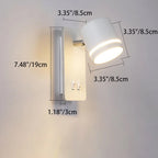 Faretto quadrato nordico contemporaneo in ferro, orientabile, lampada da parete LED per soggiorno e camera da letto