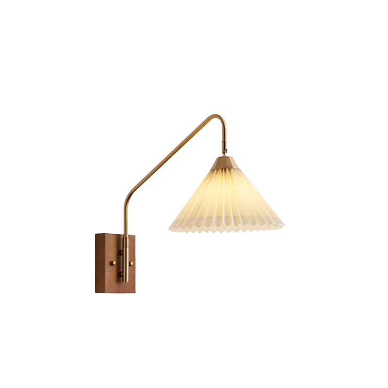 ZenGlow – Lampada da Parete Plissettata a Forma di Trapezio Giapponese