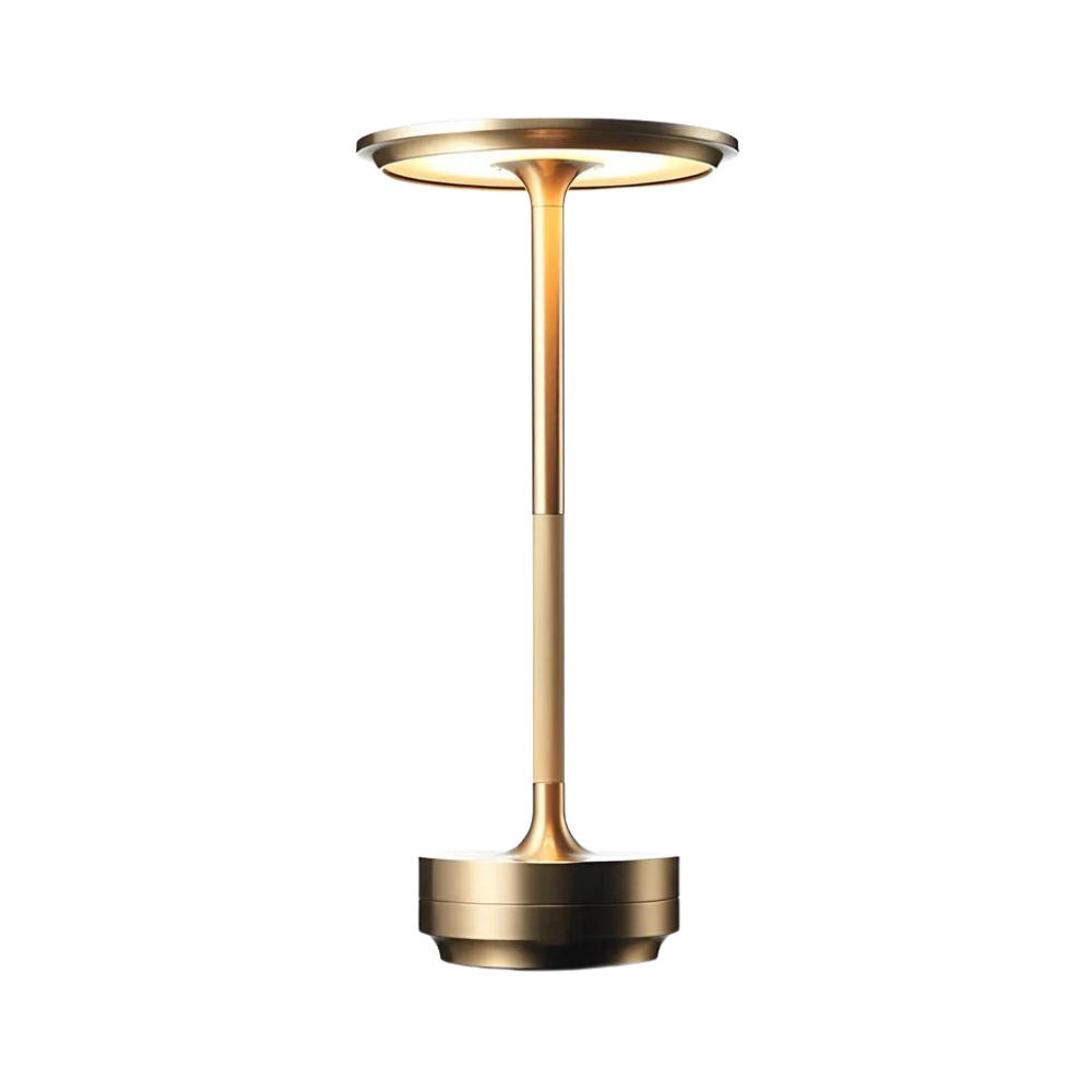 Lampada da Tavolo Ricaricabile LED a Cono in Ottone Moderno 1 Luce