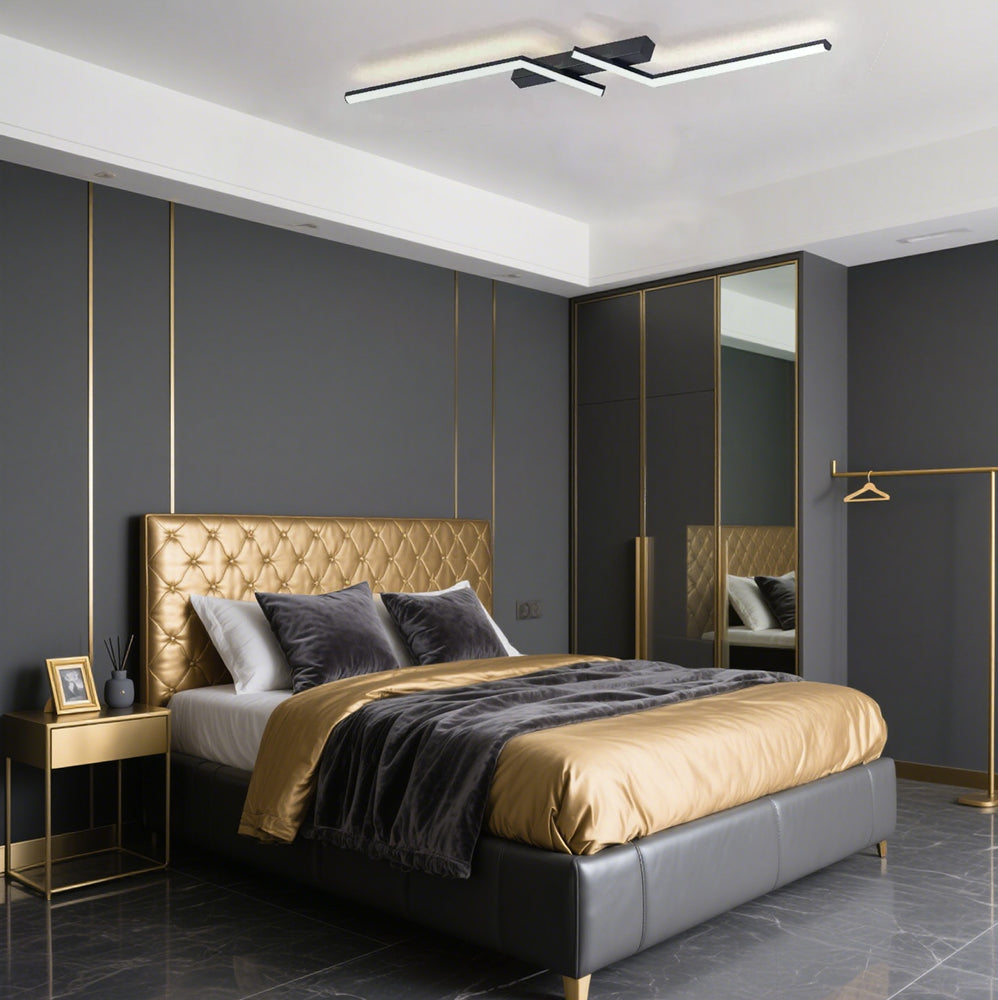Moderna Semplice Luce da Soffitto LED in Alluminio Nero