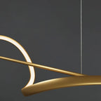 Lampada a Sospensione Zelin Wave Designer Minimalista, Metallo, Ottone/Nero
