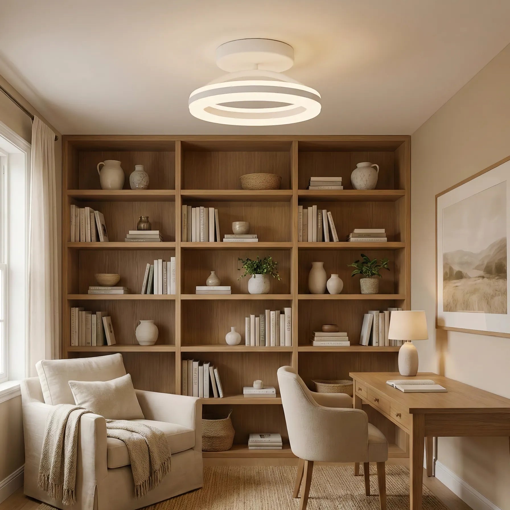 Lampada da soffitto rotonda in ferro moderno chic
