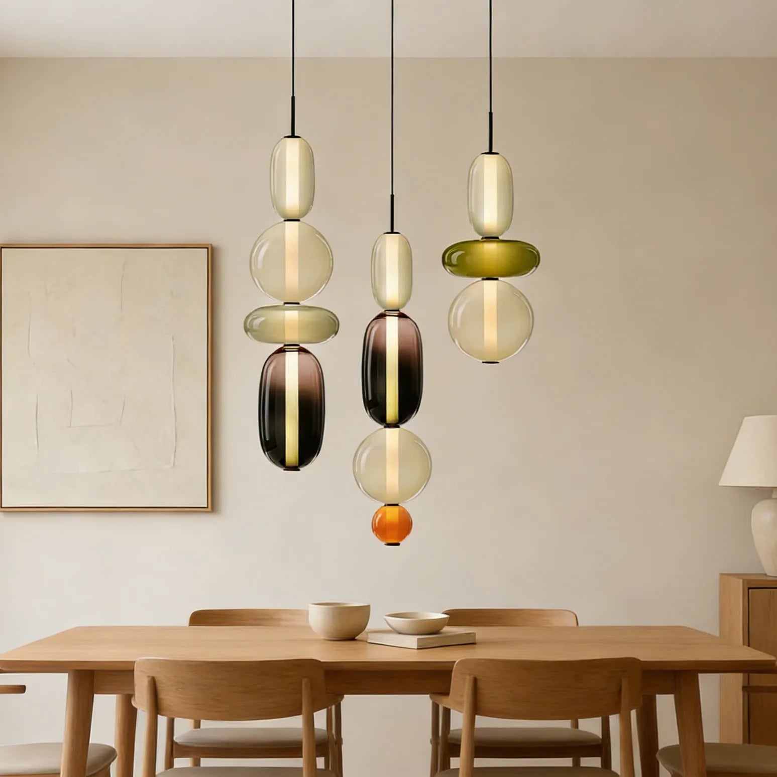 Lampada a Sospensione in Vetro Caramellato Chic
