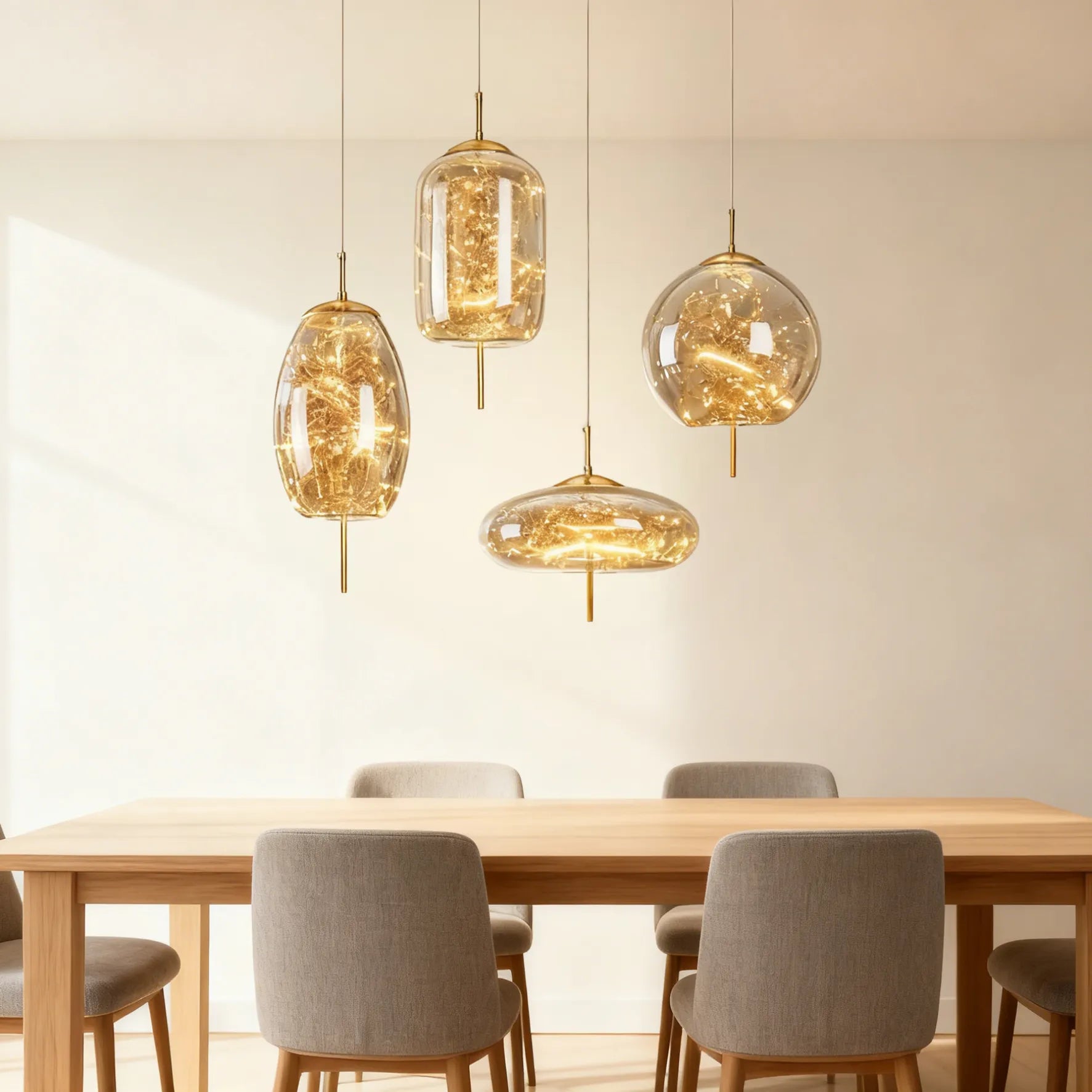 Moderno Sfavillante Lampadario in Vetro