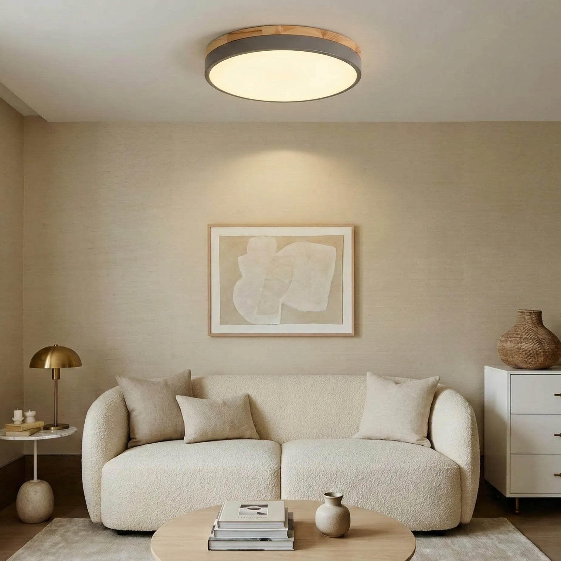 Lampada da soffitto Chic in legno a incasso