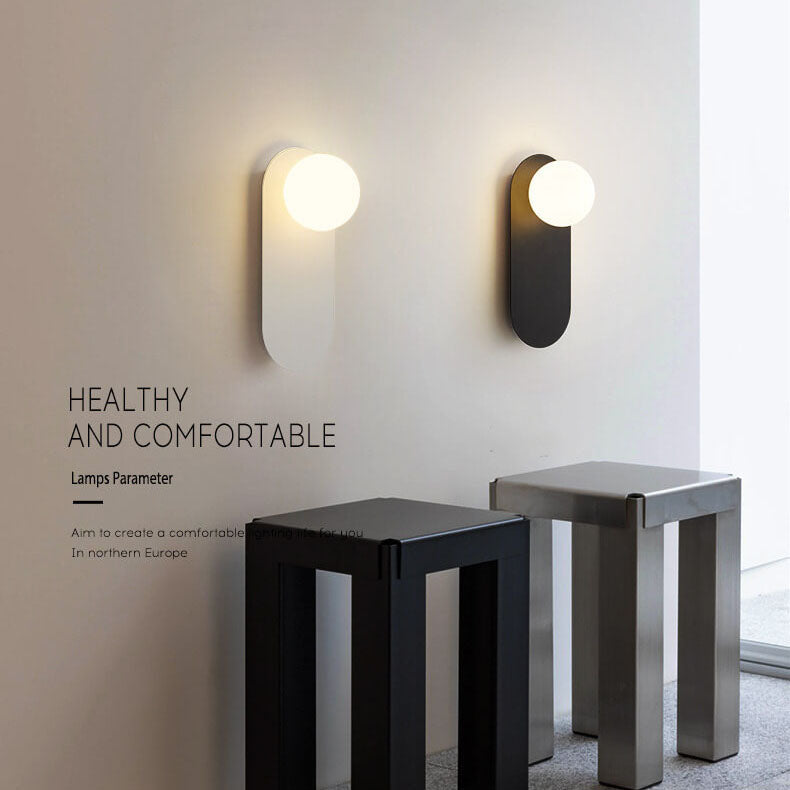 Base in Vetro Minimalista Nordico Lampada da Parete a 1 Luce