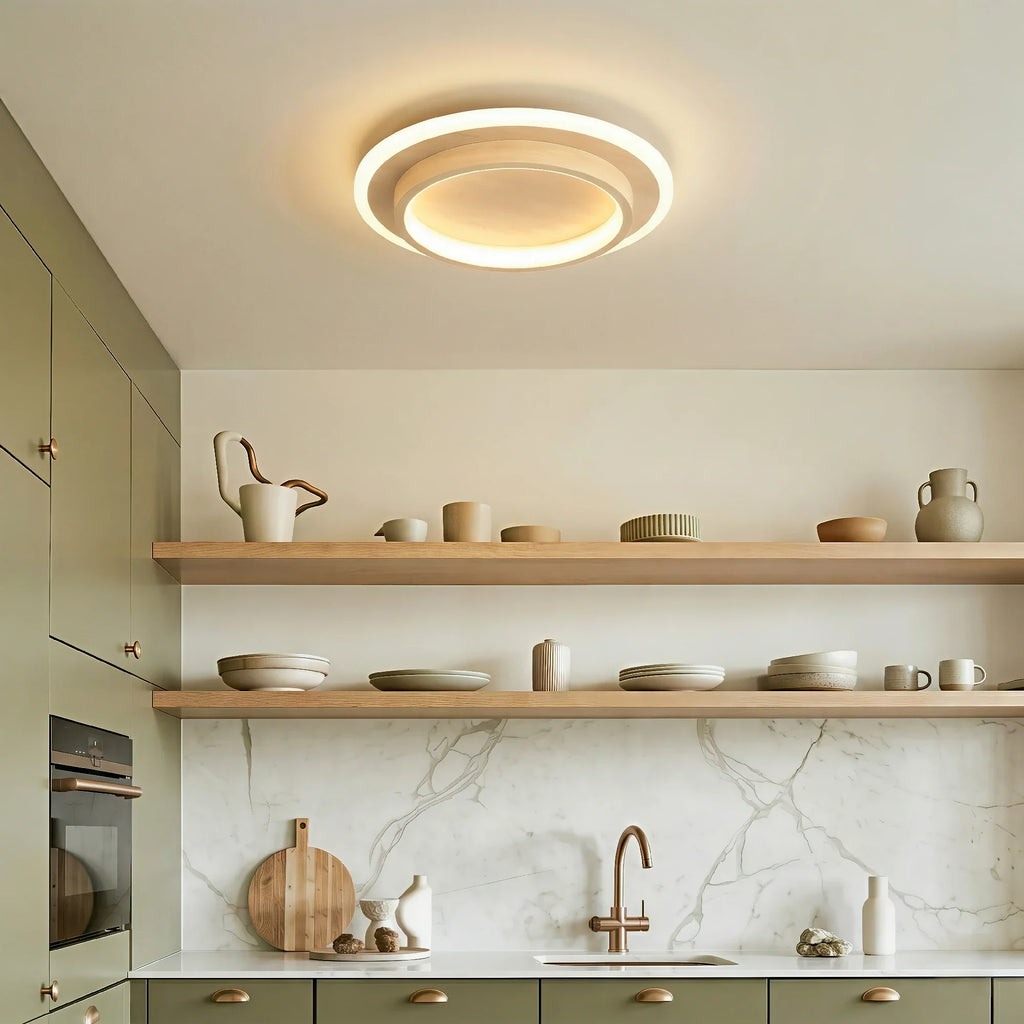 Lampada da soffitto moderna rotonda in metallo e acrilico