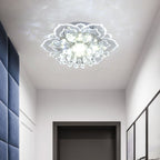 Moderno Lampadario LED a Soffitto a Forma di Fiore in Cristallo