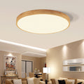 Lampada da soffitto a LED ultra-sottile rotonda in legno massello nordico