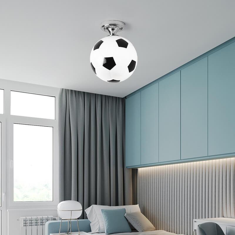 Luce da soffitto semi-incassata a 1 luce in vetro creativo da basket e calcio