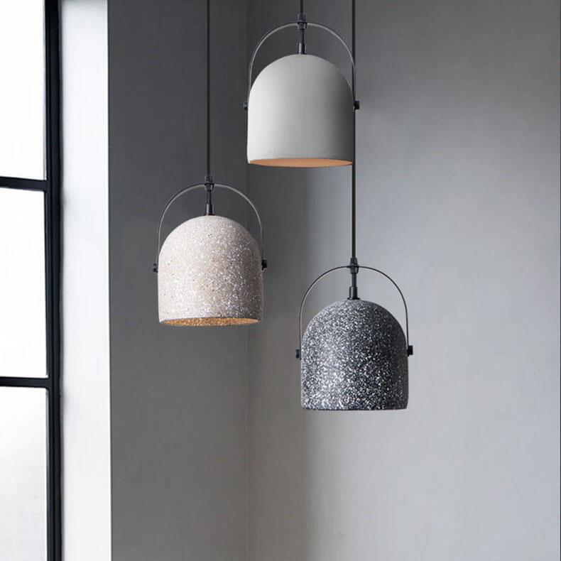 Lampada a Sospensione Cilindrica in Cemento Creativo Nordic con 1 Luce