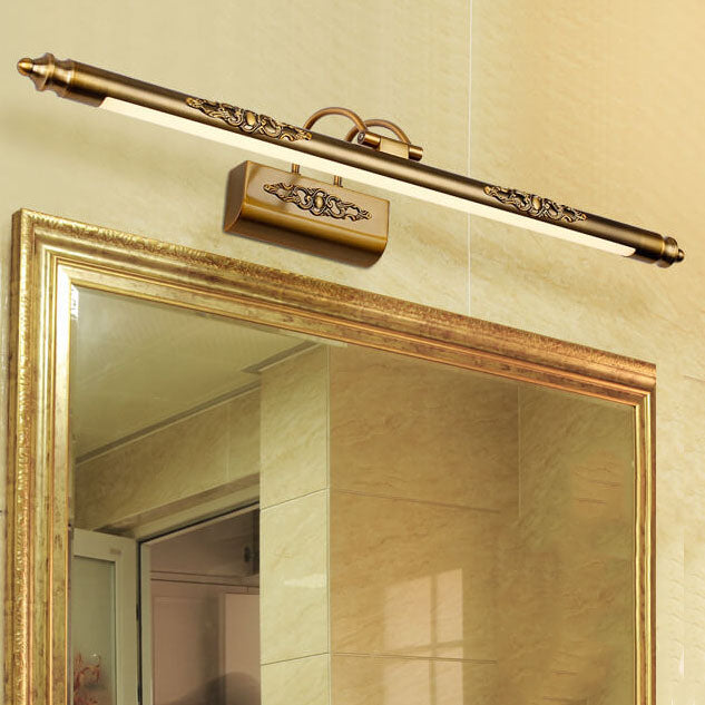 Specchio LED da parete retro europeo intagliato con 1 luce