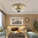 Lampada da soffitto vintage rotonda in cristallo 4/6 luci