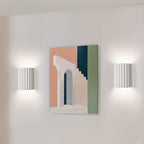 Lampada da parete a sconce con cilindro mezzo striato in resina Macaron 1 luce