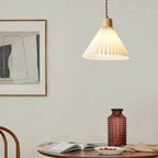 Lampada a Sospensione con Paralume Pieghettato Minimalista Nordico 1 Luce