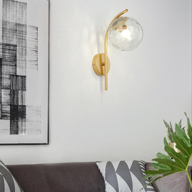 Applique da Parete Lampada a Globo di Vetro Nordic Arc 1 Luce
