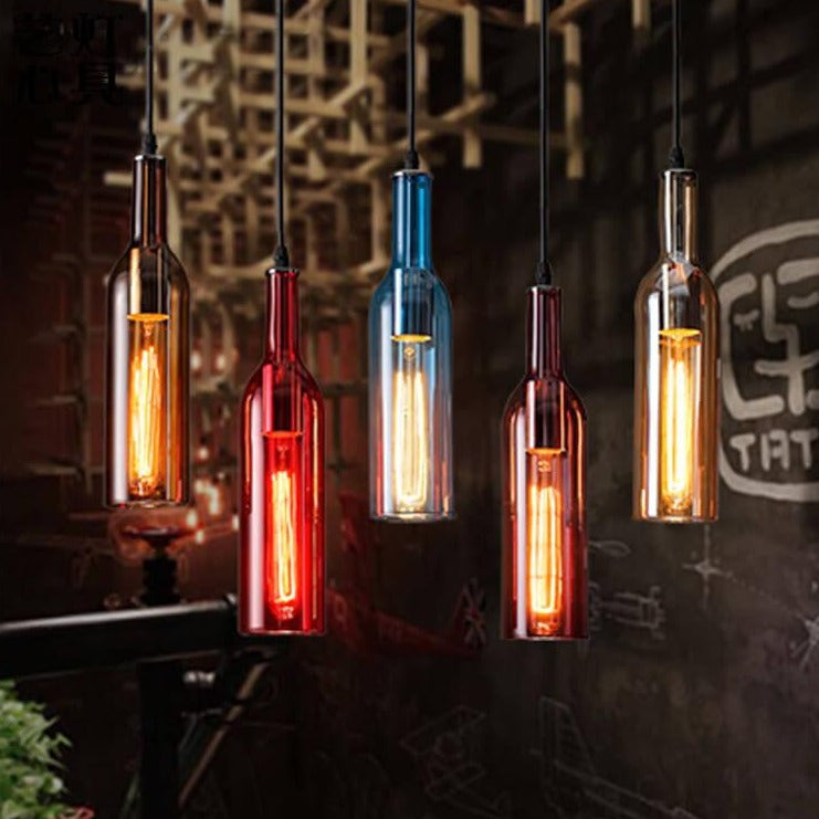Lampadario in Vetro Antico con 1 Luce