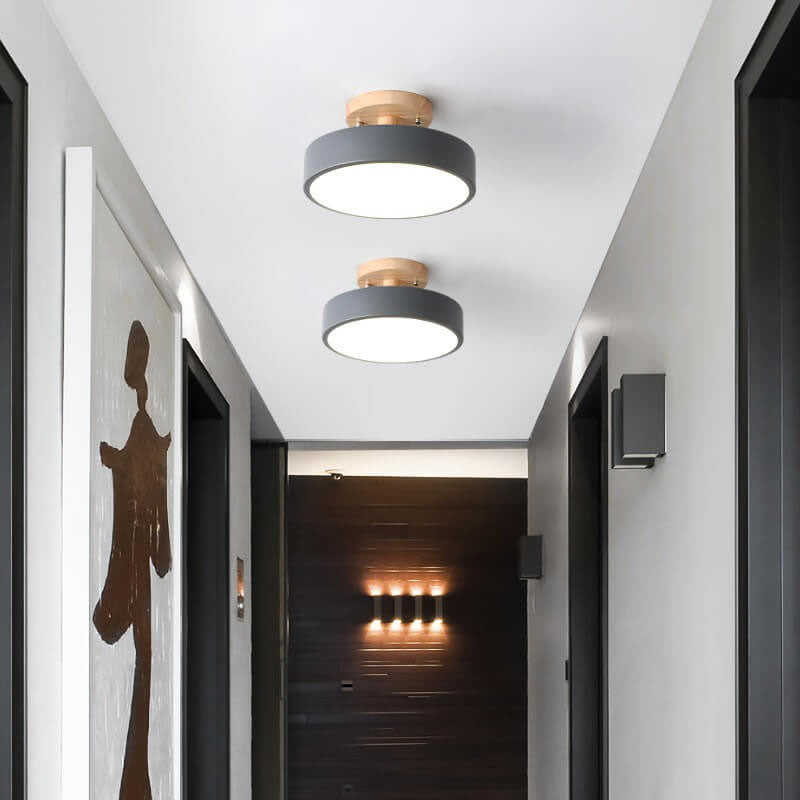 Lampada da soffitto a LED rotonda Nordic Log semi-incassata