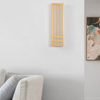Lampada da parete LED rettangolare in legno massello e acrilico, minimalista e moderna per il soggiorno