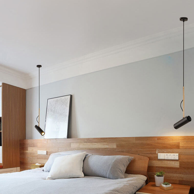 Luce a sospensione LED con spot moderno minimalista in oro a 1 luce