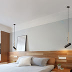Luce a sospensione LED con spot moderno minimalista in oro a 1 luce
