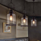Lampada a Sospensione Vintage Industriale in Ferro e Vetro con 1 Luce