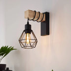 OCS - Lampada da Parete Industriale in Legno Nero