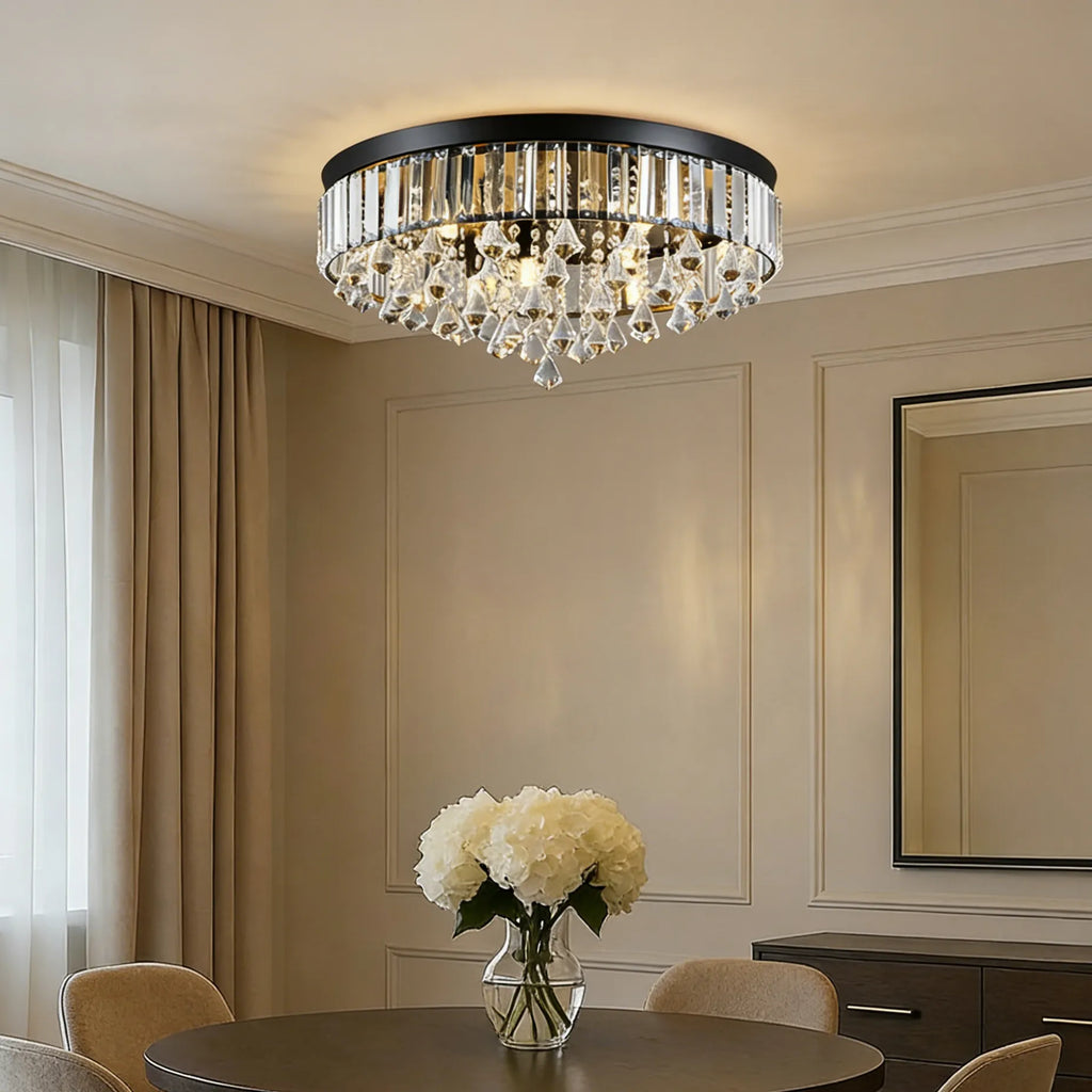 Moderna Luce da Soffitto Rotonda in Cristallo