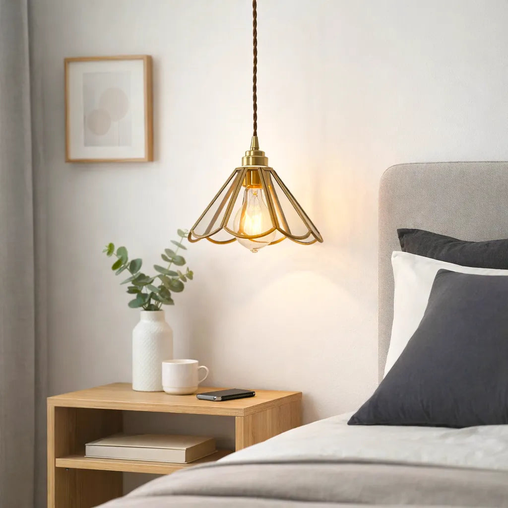 Lampada a Sospensione Vintage in Ottone Stile Nordico