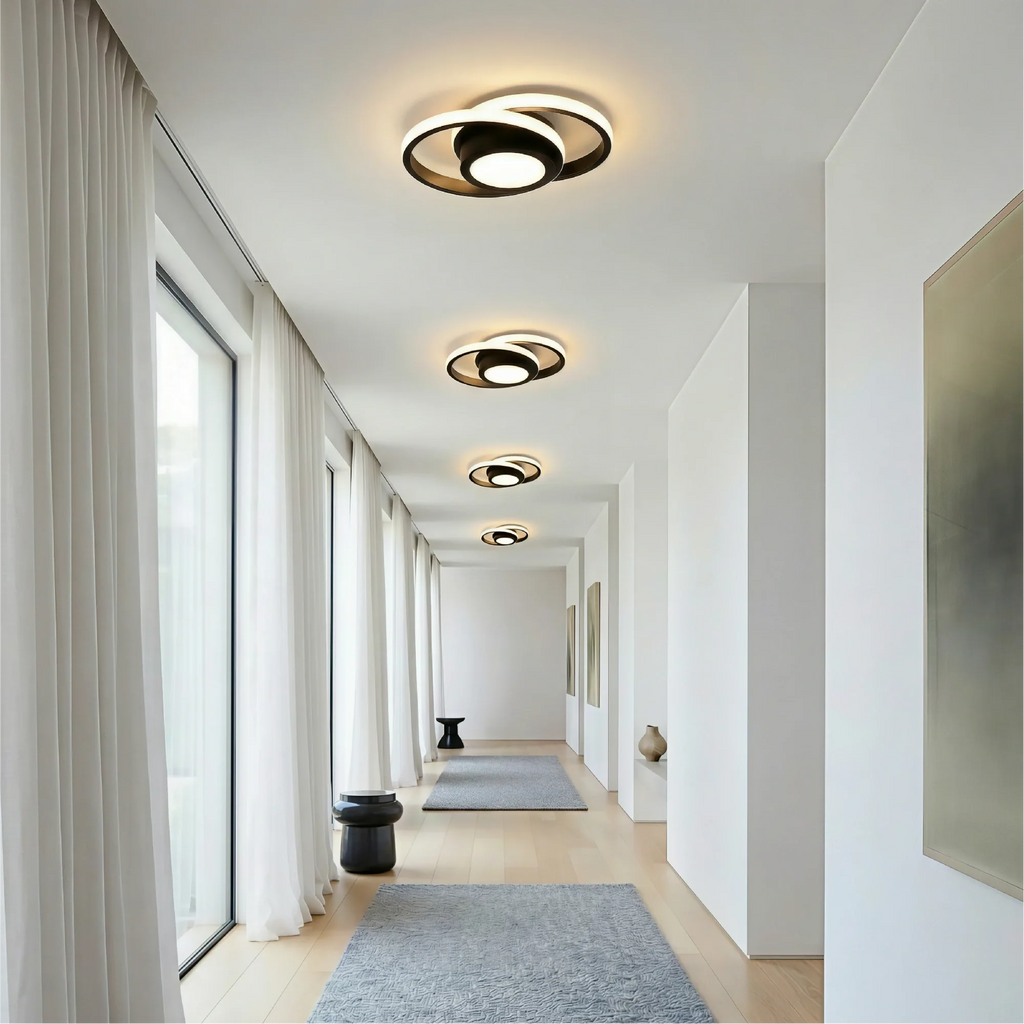Lampada da soffitto a doppio anello minimalista nordica