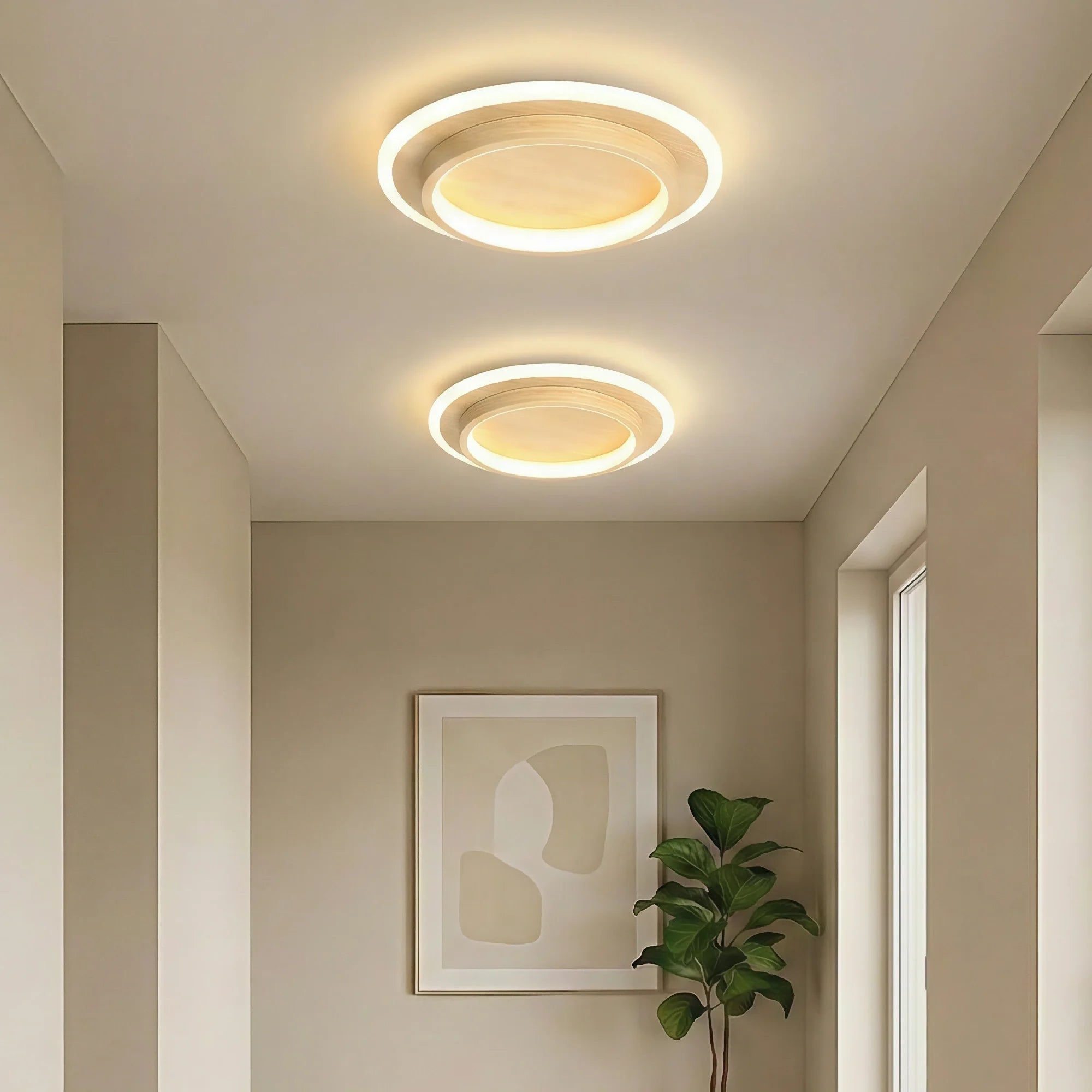 Lampada da soffitto moderna rotonda in metallo e acrilico