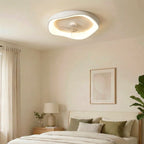 Ventilatore da soffitto bianco in minimalismo moderno con luce