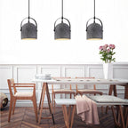 Lampada a Sospensione Cilindrica in Cemento Creativo Nordic con 1 Luce