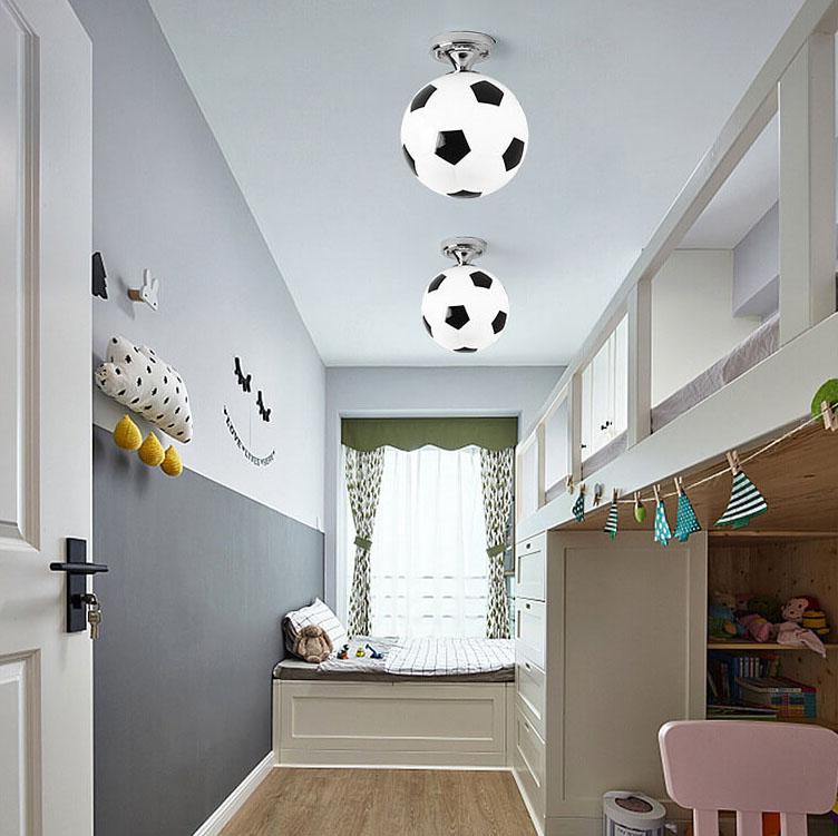 Luce da soffitto semi-incassata a 1 luce in vetro creativo da basket e calcio