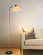 Lampada da terra con paralume plissettato in tessuto minimalista a 1 luce