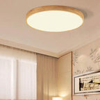 Lampada da soffitto a LED ultra-sottile rotonda in legno massello nordico