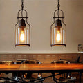 Lampada a Sospensione Vintage Industriale in Ferro e Vetro con 1 Luce
