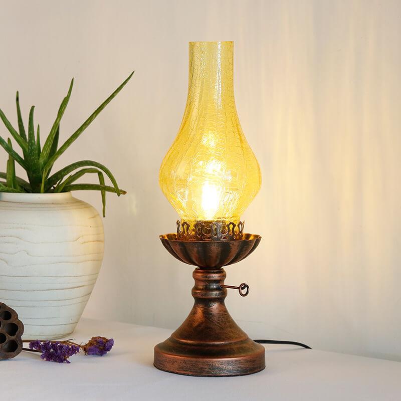 Lampada da Tavolo Vintage Antica a Petrolio a 1 Luce