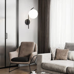 Applique da Parete Lampada a Globo di Vetro Nordic Arc 1 Luce