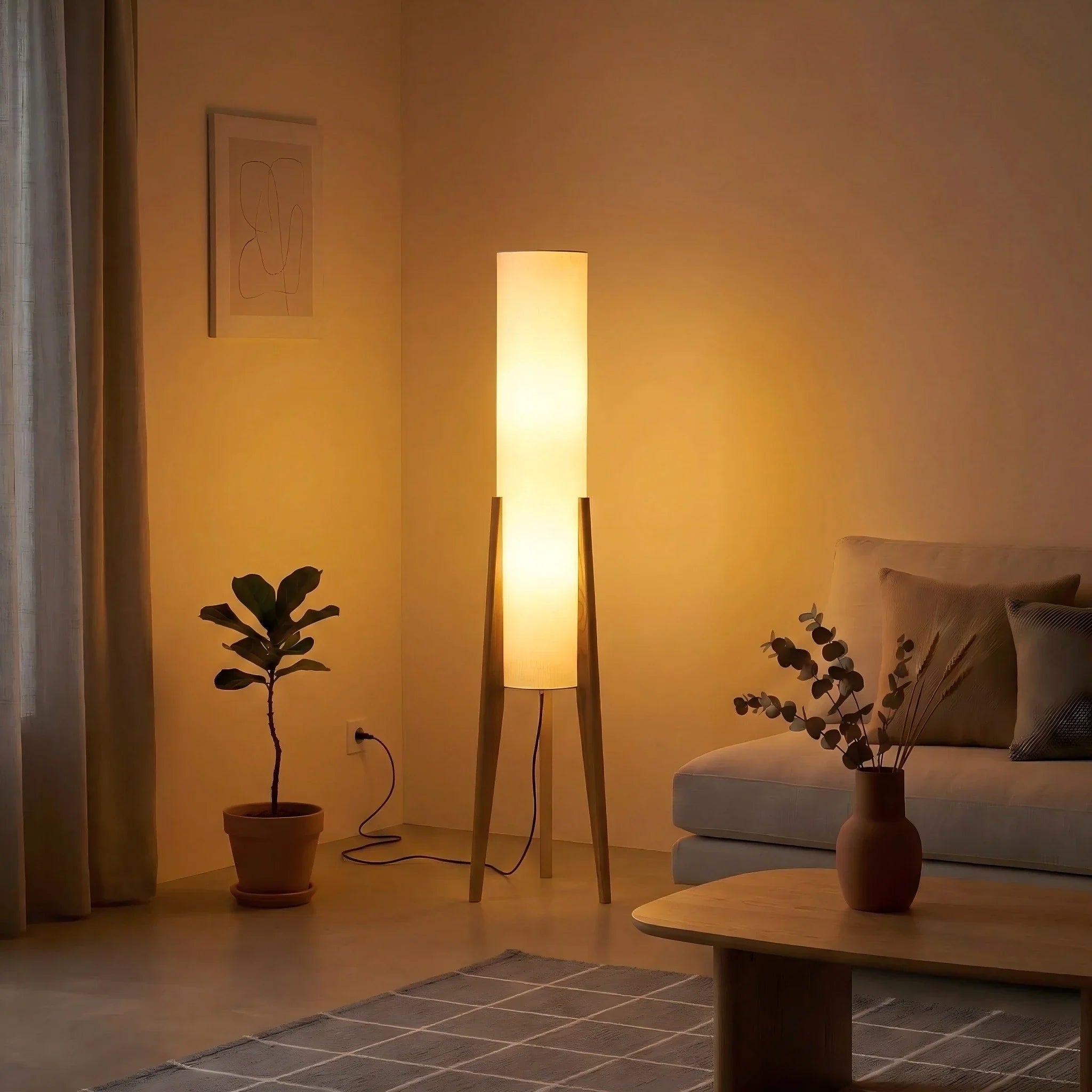 Lampada da Terra in Legno Massello Nordic