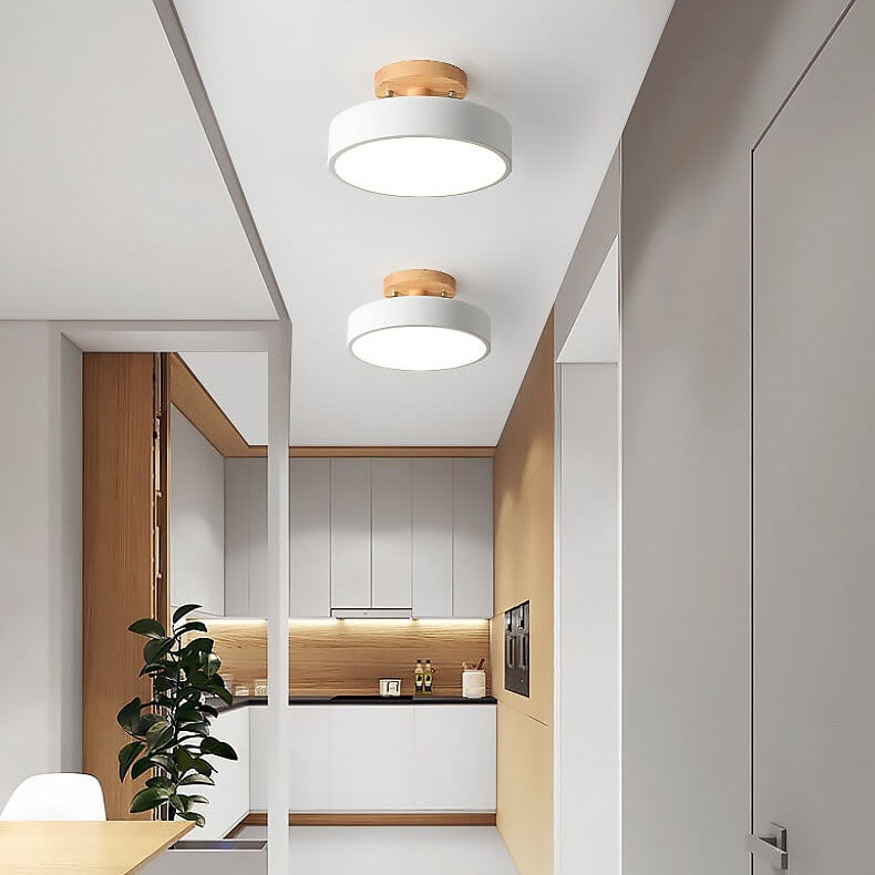 Lampada da soffitto a LED rotonda Nordic Log semi-incassata