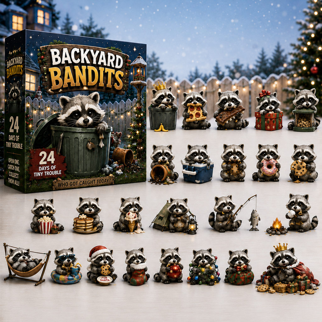 🦝 Calendario dell'Avvento dei Banditi del Giardino – 24 Giorni di Piccole Disavventure