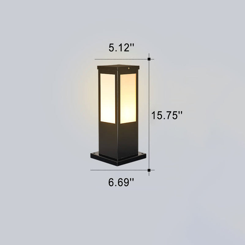 Lampada da Giardino Moderna a Colonna Quadrata Impermeabile per Esterni