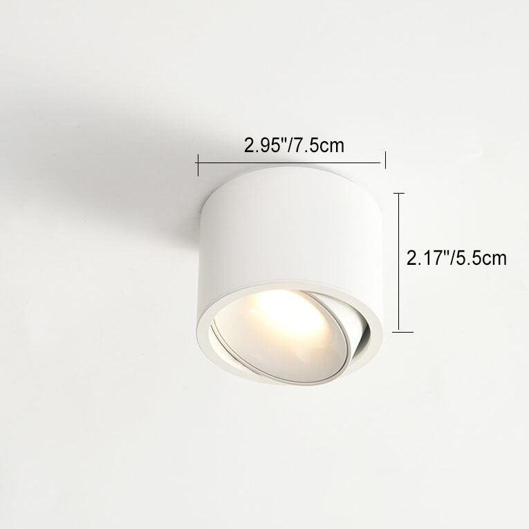 Faretto rotondo in alluminio minimalista moderno, regolabile, a LED, montato a soffitto per soggiorno